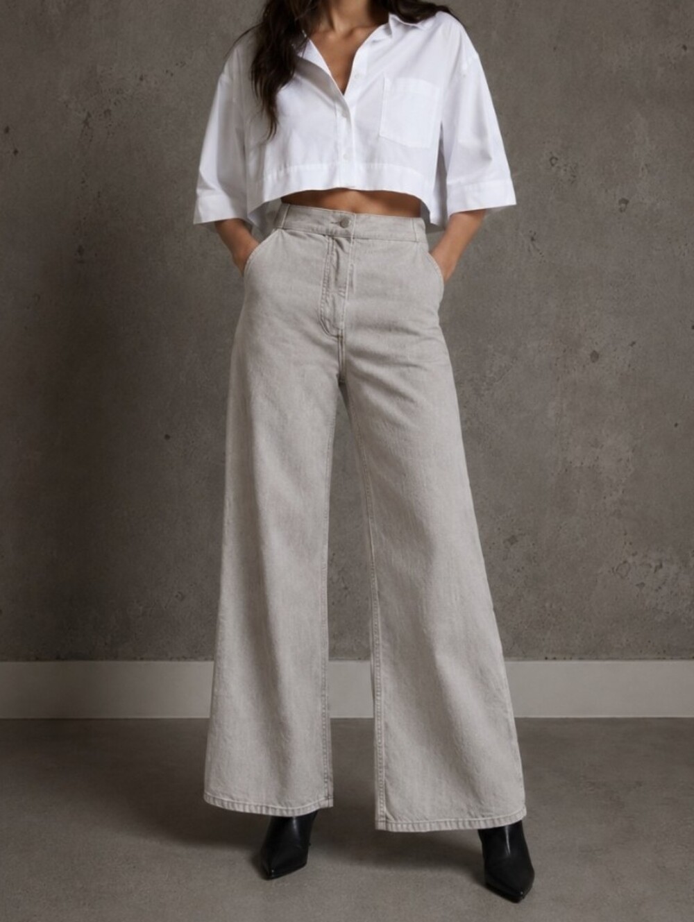 Rachel Comey Bishop Pant Wide Leg Beige Khaki Wash Denim Sz 2 NWT $345